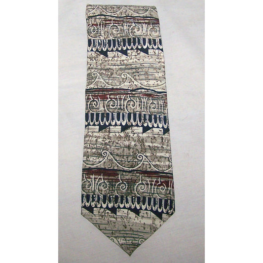 Tie Brown White Black Art Neck Tie Anthony Richards  Brand 57" Long  3 3/4" Wide
