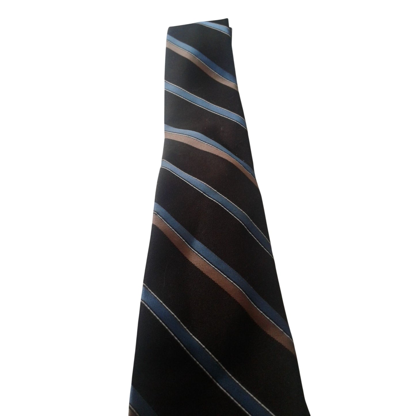 Tie  Austin Manor # 111 Brown Blue Black  3" x 56"  Polyester Silk