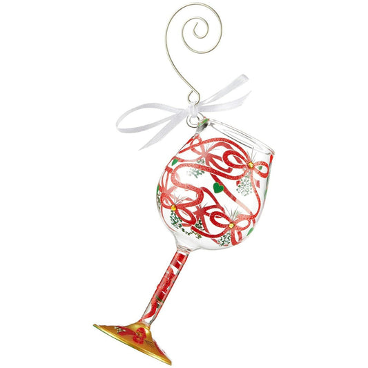 Ornament Designs by Lolita Meet Me Under The Mistletoe Miniature Wine Glass Box