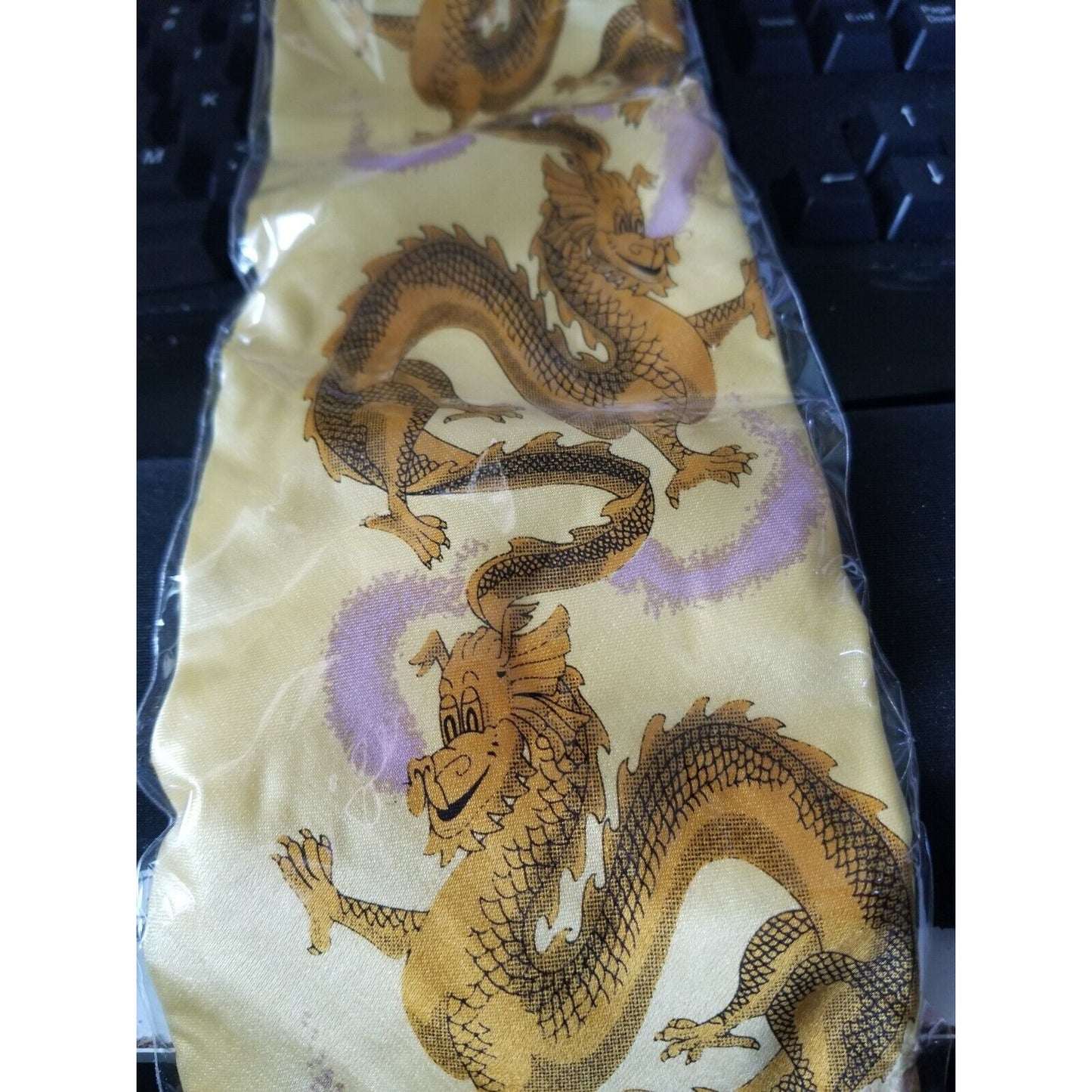 Tie Golden Dragon 54 "  X. 4"  Silk 100%