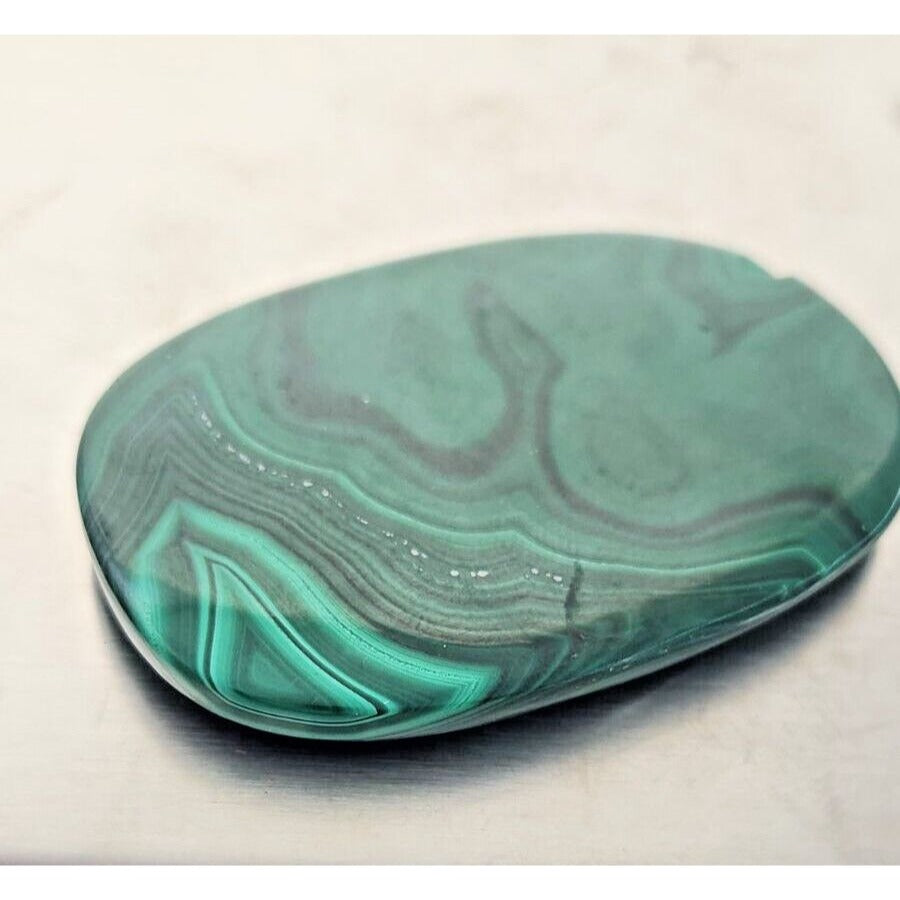 Gemstones Loose Malachite Cabochon 35.3 gr Pendant Size 60 mm x 38 mm x 3 mm