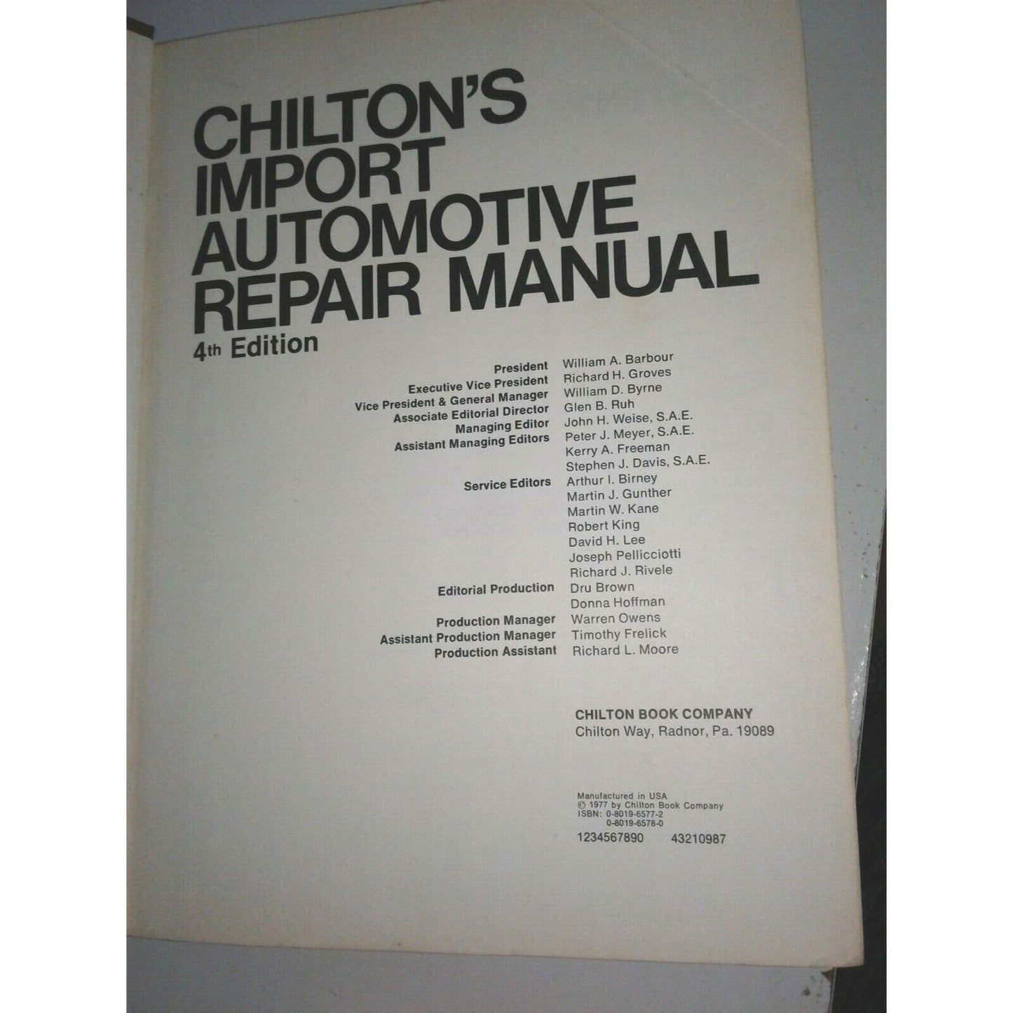 1977 Chilton's Import Automotive Repair Manual 4th Edition  Audi -Volkswagen