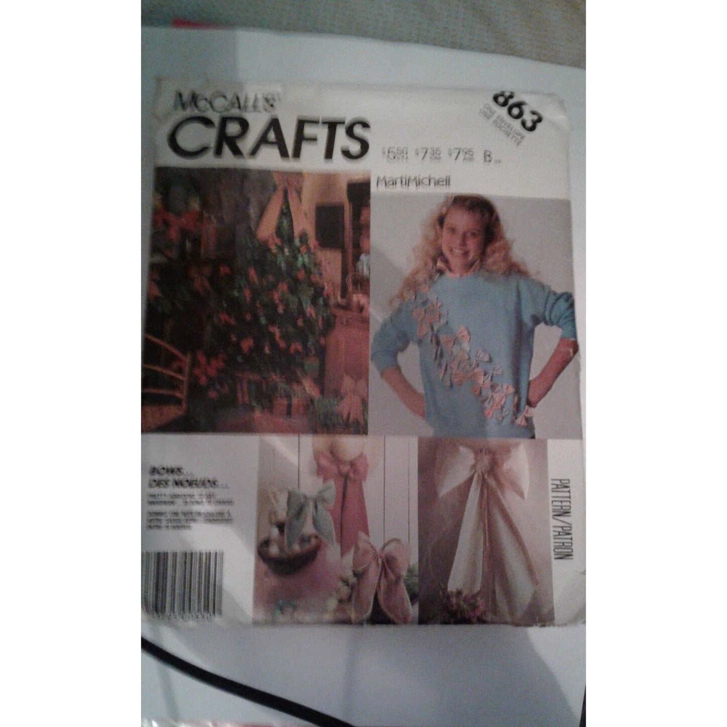 Pattern McCall's #  863 Craft Bows Many Sizes Holiday Clothing Decoration Wreath