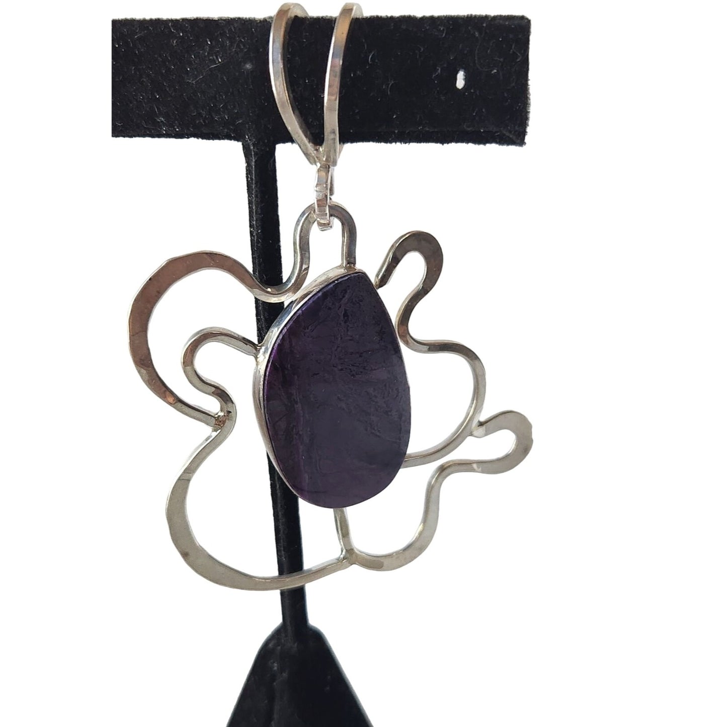 Pendant 925 Silver and Sigillate Purple 16.8 Grams Jerry Harr 32 mm x 20 mm Stone