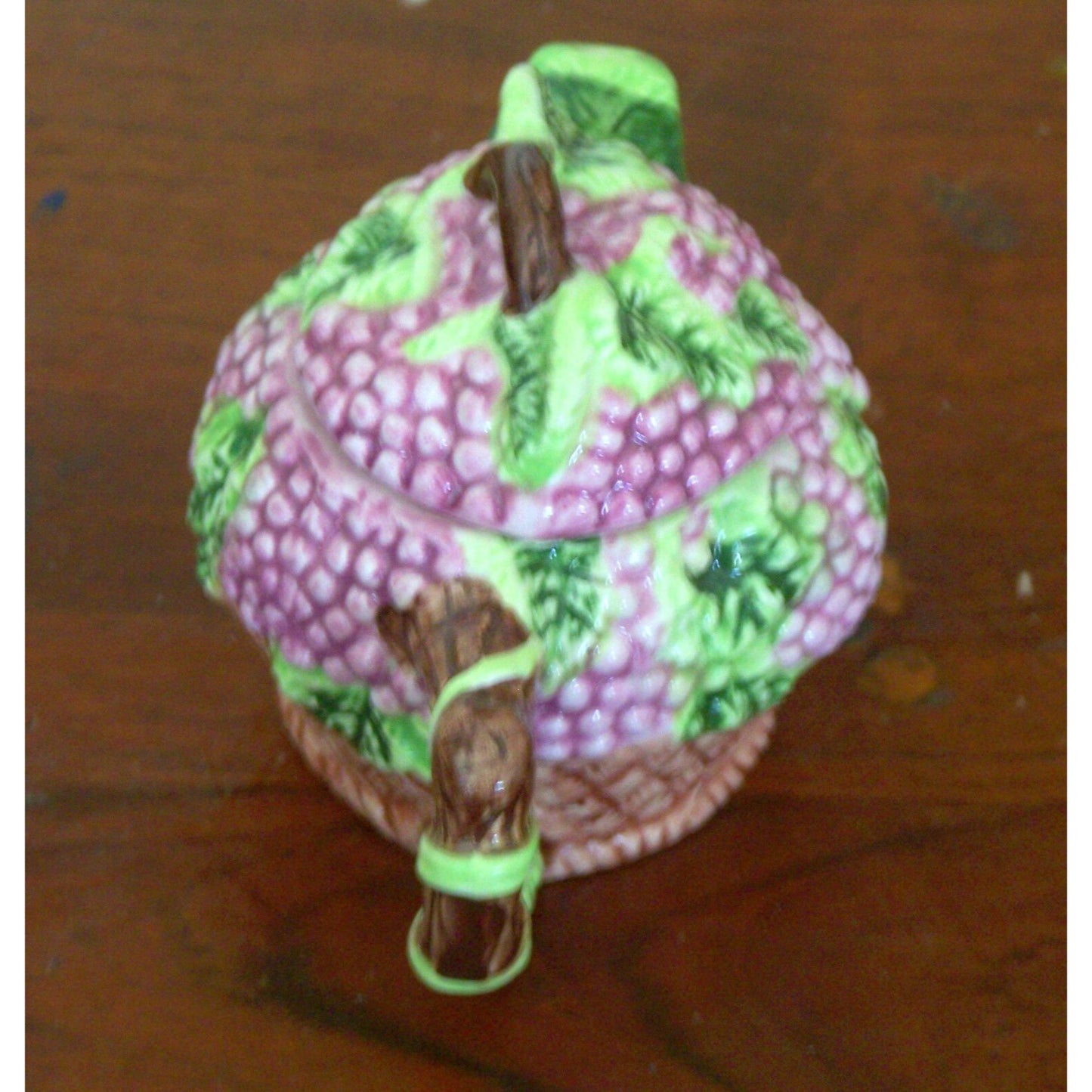 Tea Pot Decorative Ceramic Mini Tea Pot Teapot Grapes Clusters and Vines GKRO
