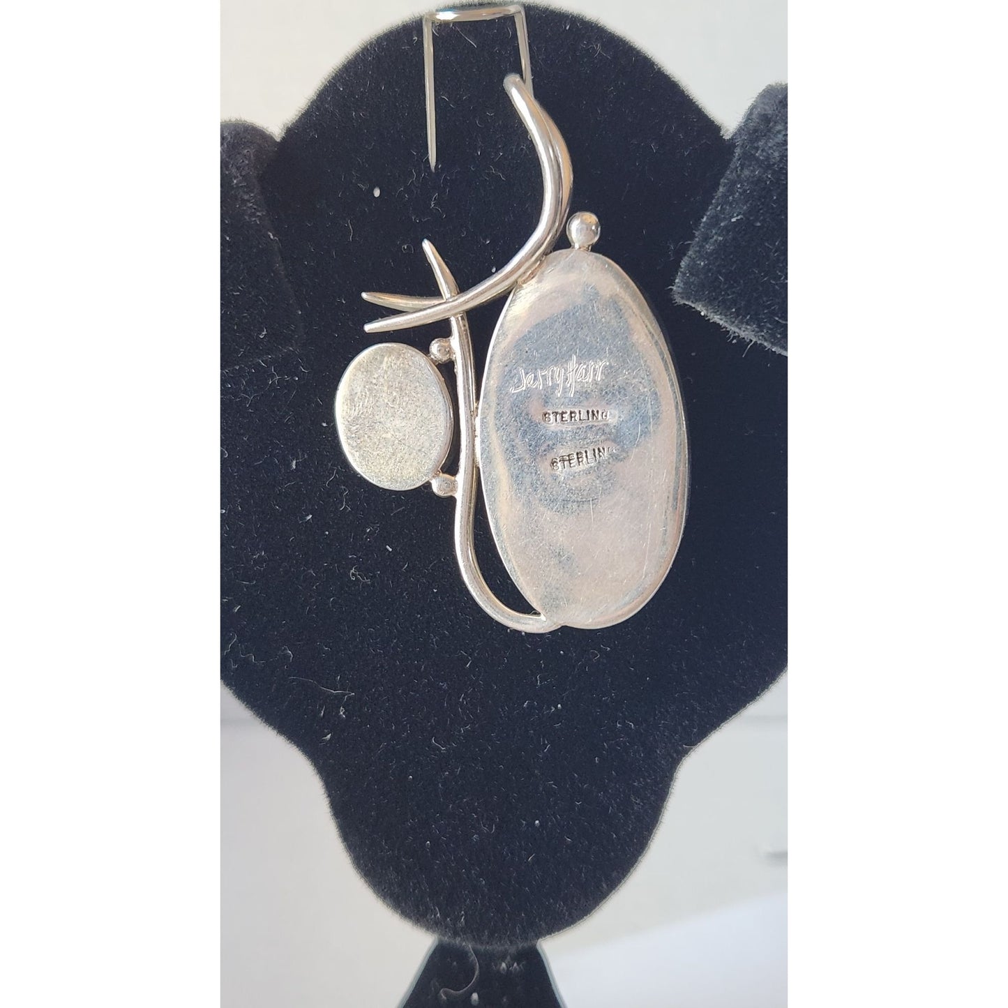 Pendant Jasper & Onyx 13.5 gr 15mm loop 925 Silver 50mm x 30mm
