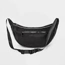 Sling Hobo Handbag - Wild Fable - Black  13" x  6" x  4" 1 Outside Zip Pocket  19" Drop Piping Trim