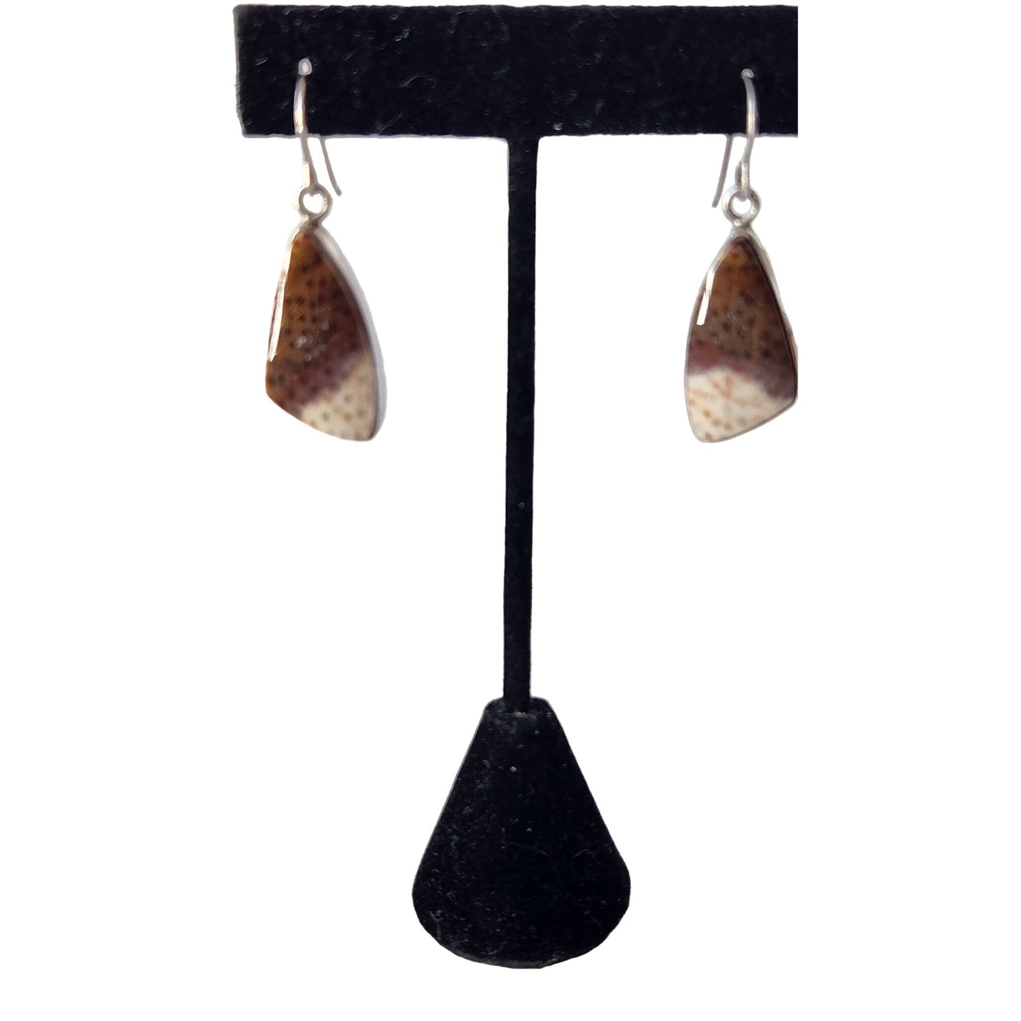 Earrings 925 Silver and Palmwood Silver Hooks Handmade One of a kind Jerry Harr