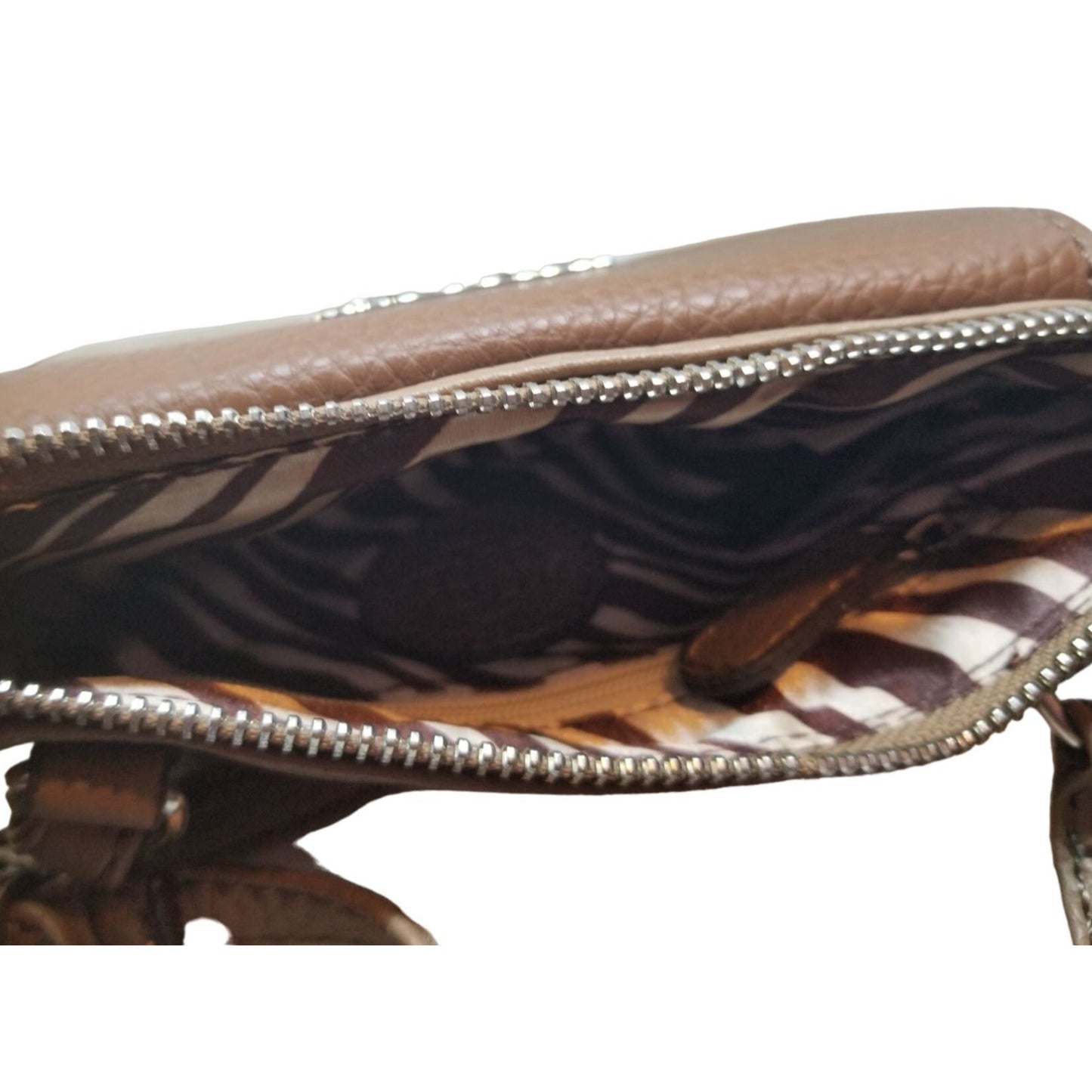 Purse Bag Dane Buchman Brown Snap Front Pocket Zip Top Zip inside Pocket 52" Strap  8" x 5" x 2"
