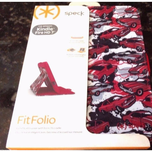 Kindle Fire Stand Case Red Fast Cars Mustangs Form Fitting Cradle Fit Folio