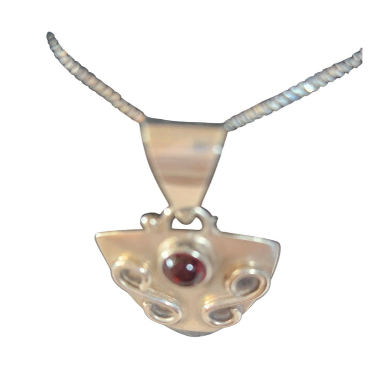 Necklace and Earrings  Silver Set Garnet 9.5 gr 16" Chain Silver Jerry & Fran Harr
