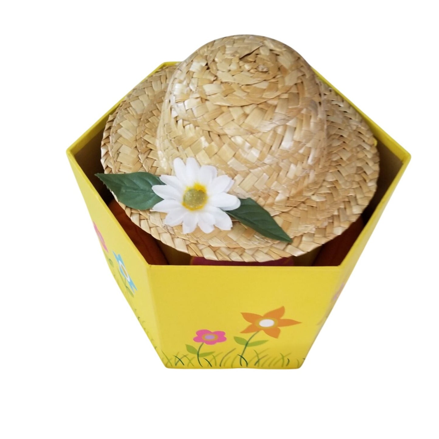 Easter Chicken  with Flower Hat  Wings 3 piece Box  20" Tall
