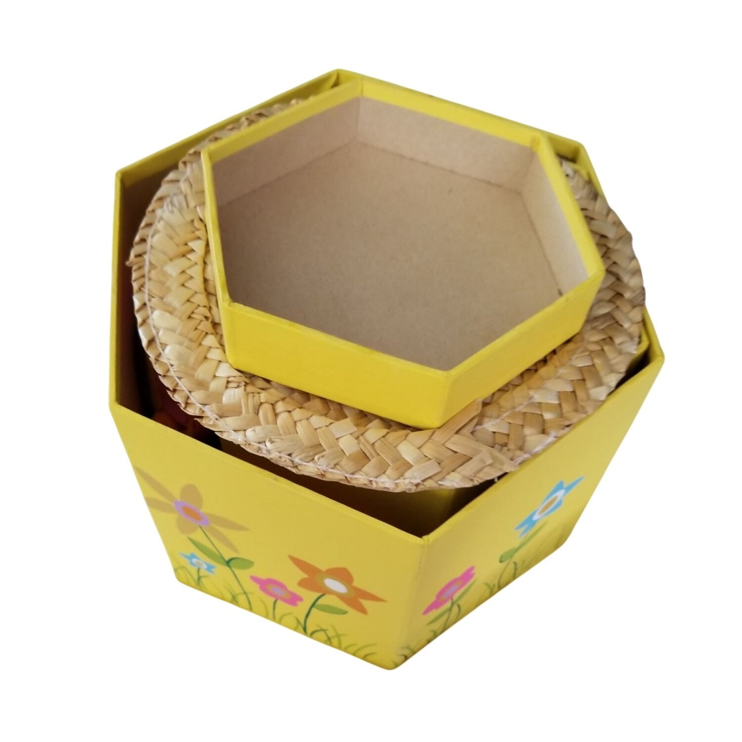 Easter Chicken  with Flower Hat  Wings 3 piece Box  20" Tall