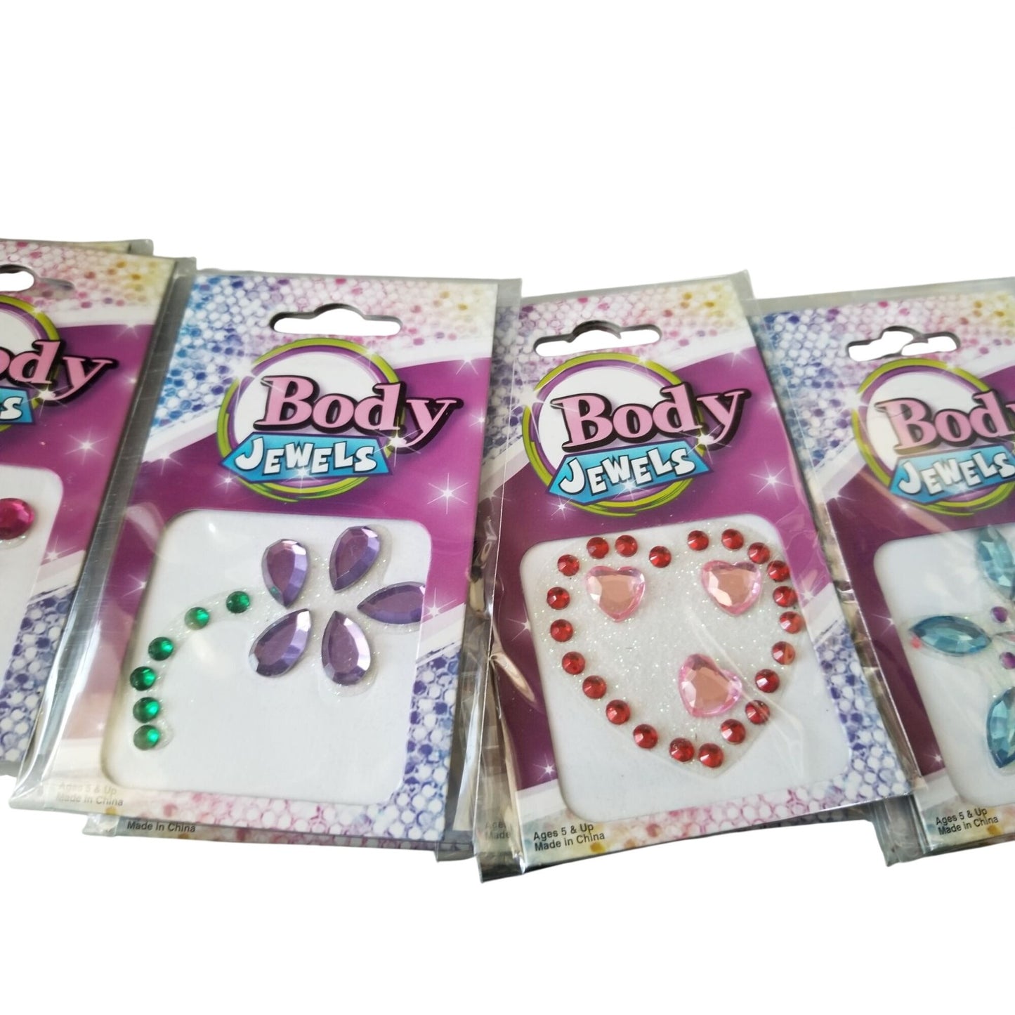 Jewelry Body Jewelry 12 2 each 6 Designs Peel and Stick 1 1/2 " to 2"