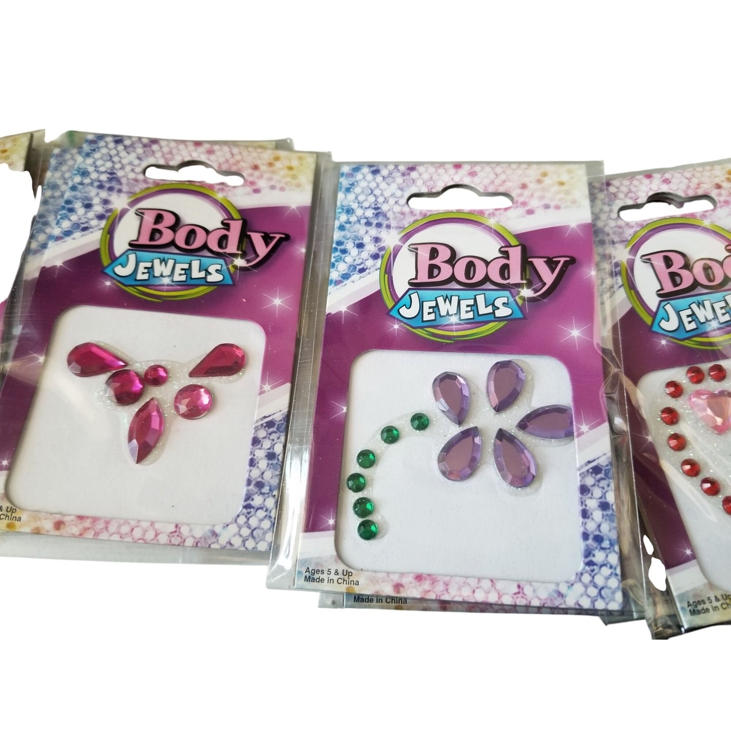 Jewelry Body Jewelry 12 2 each 6 Designs Peel and Stick 1 1/2 " to 2"