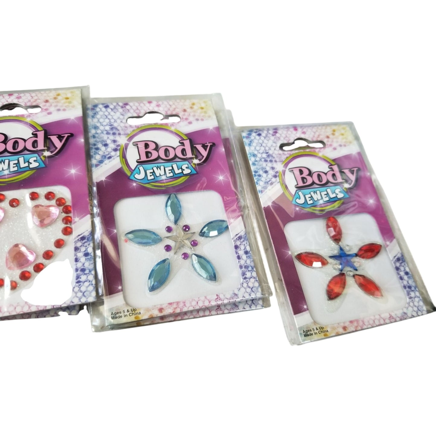 Jewelry Body Jewelry 12 2 each 6 Designs Peel and Stick 1 1/2 " to 2"