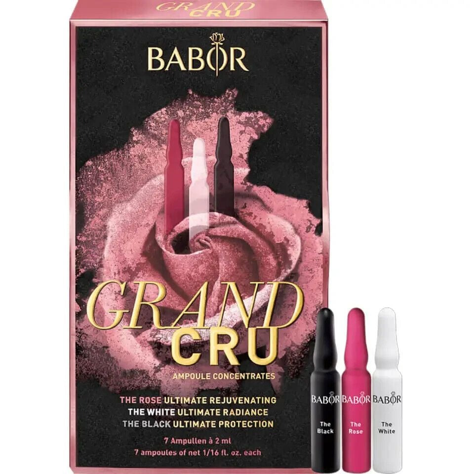 Skin Care Babor Grand CRU 3 Ampoules 1 each  Rose White Black 0.06oz Travel New