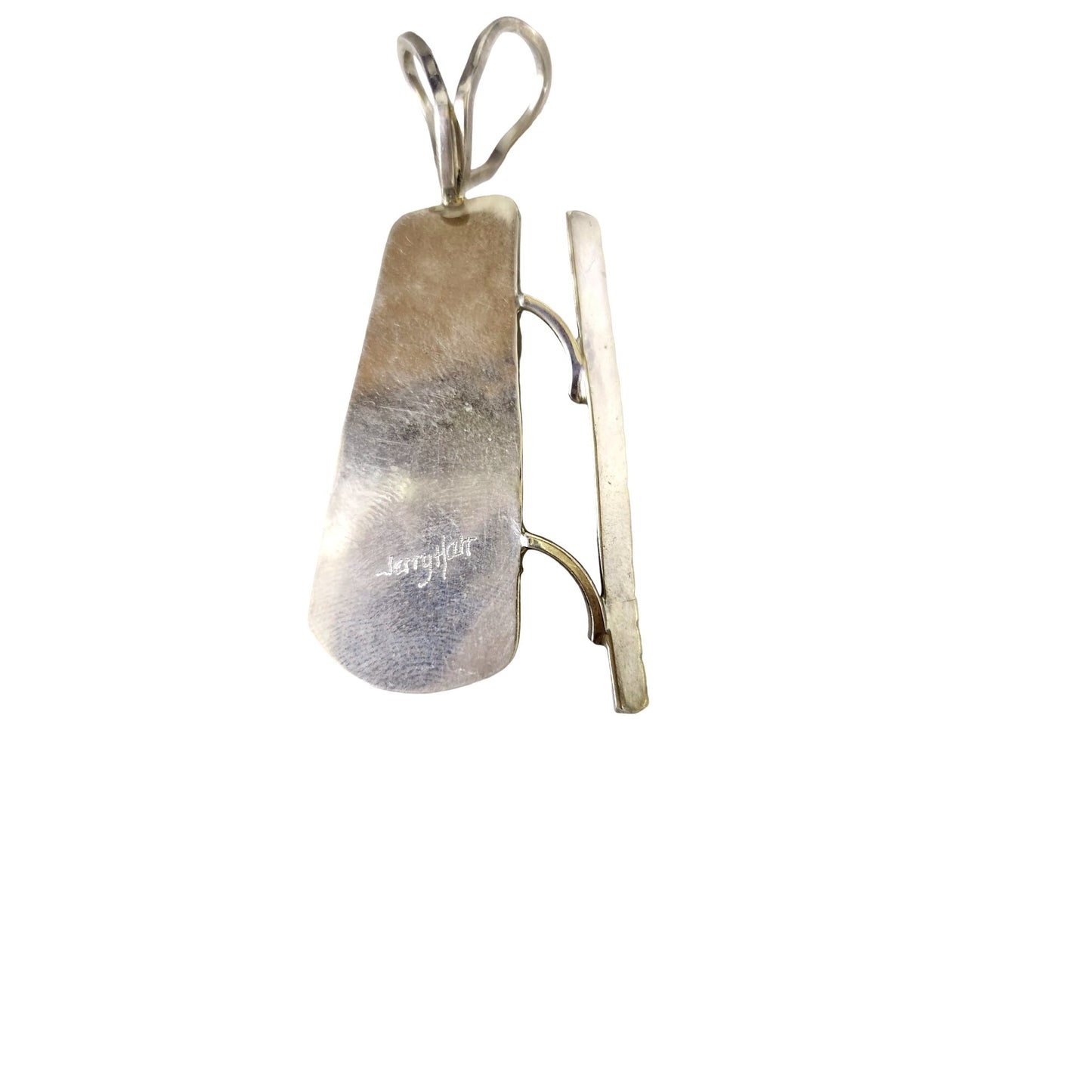 Pendant 925 Silver and Australian Variscite 14.4 Grams Jerry Harr 30 mm x 18 mm Stone
