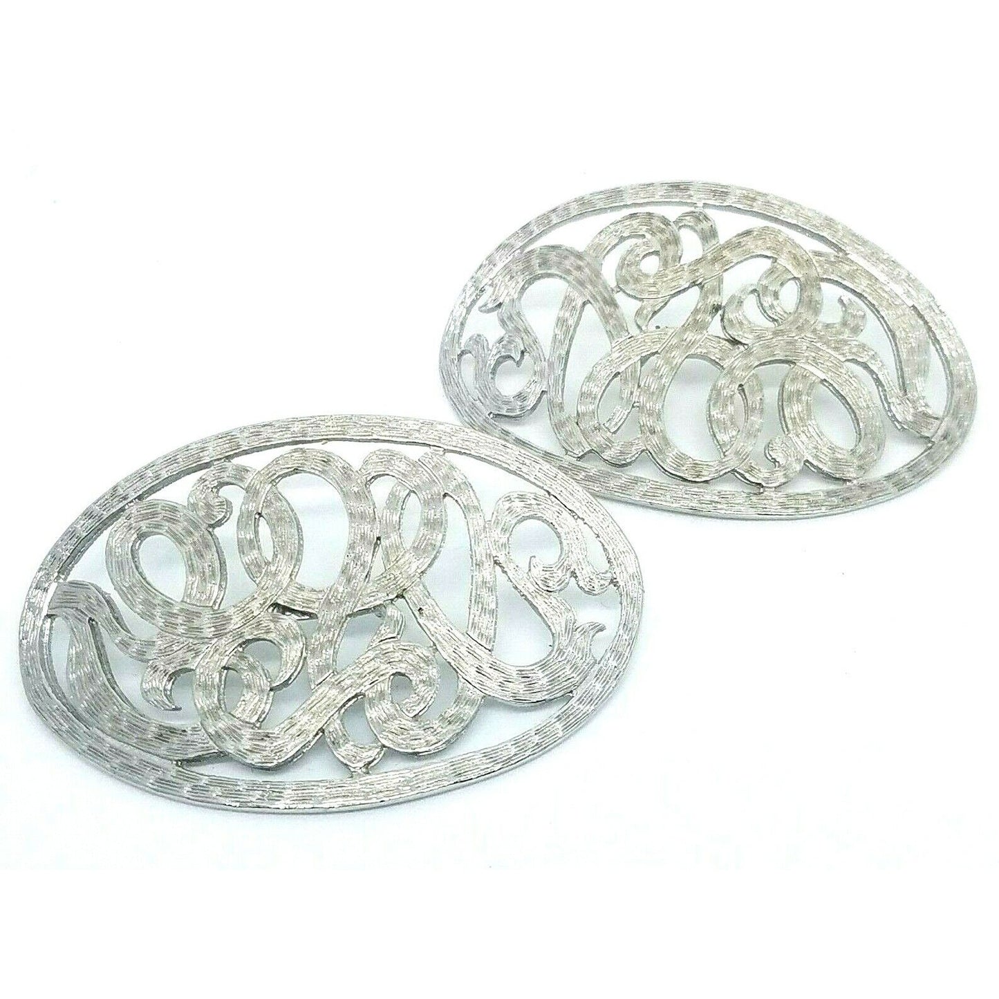 Shoe Clip Vintage 1950's Silver 2 1/4 " Long  1 " Wide