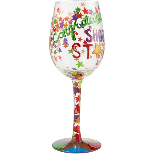 Lolita Wine Glass Love My Wine Congratulations Shoot for the Stars 15 oz Glass