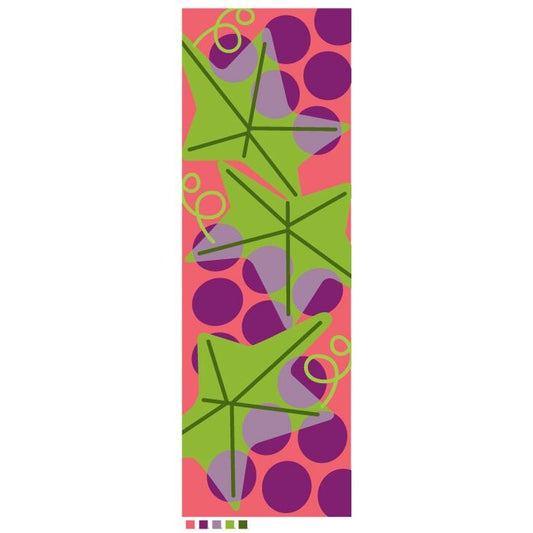 Scarf  Wine Tasting Art  Wine Large Grape Clusters  60" L X 14" W 100% Polyester
