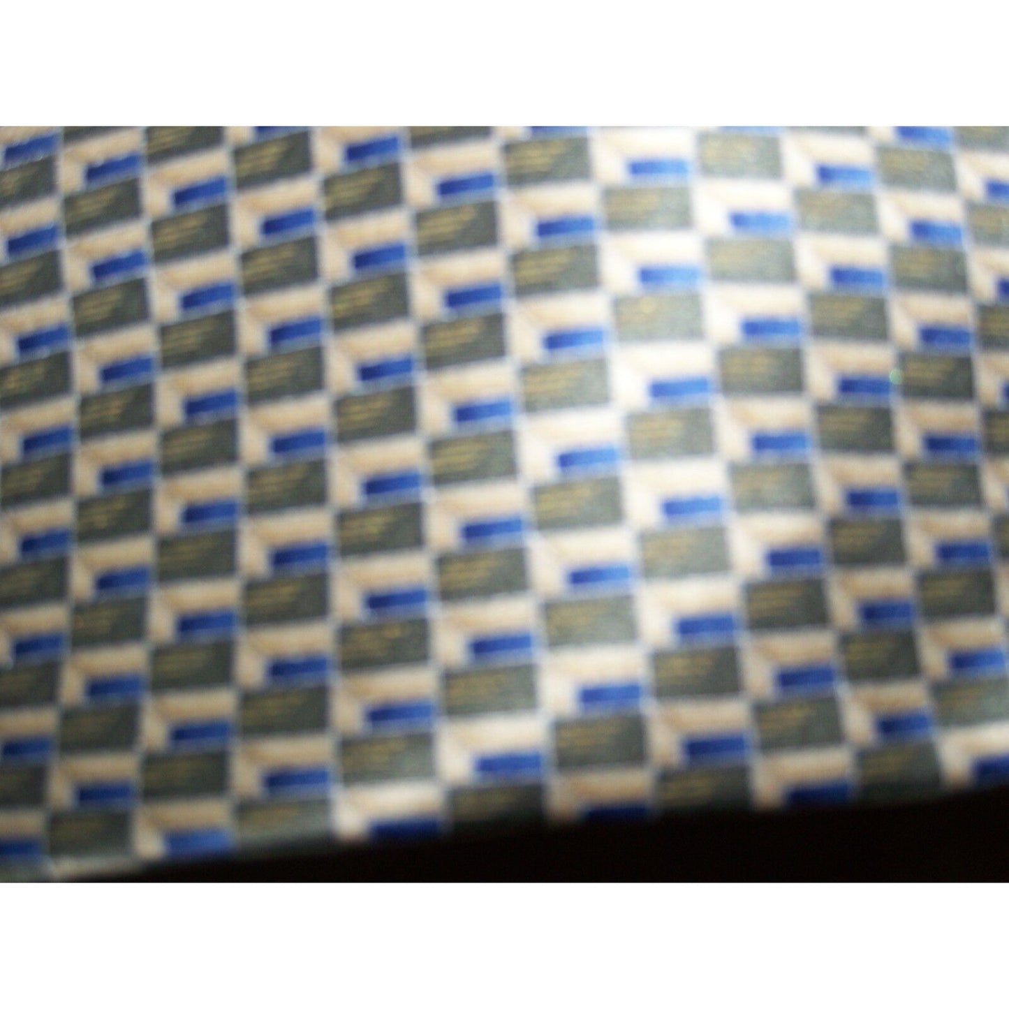 Tie Brown Blue Tan Geometric Design Dockers   Silk  58  " L   3 1/2 " W