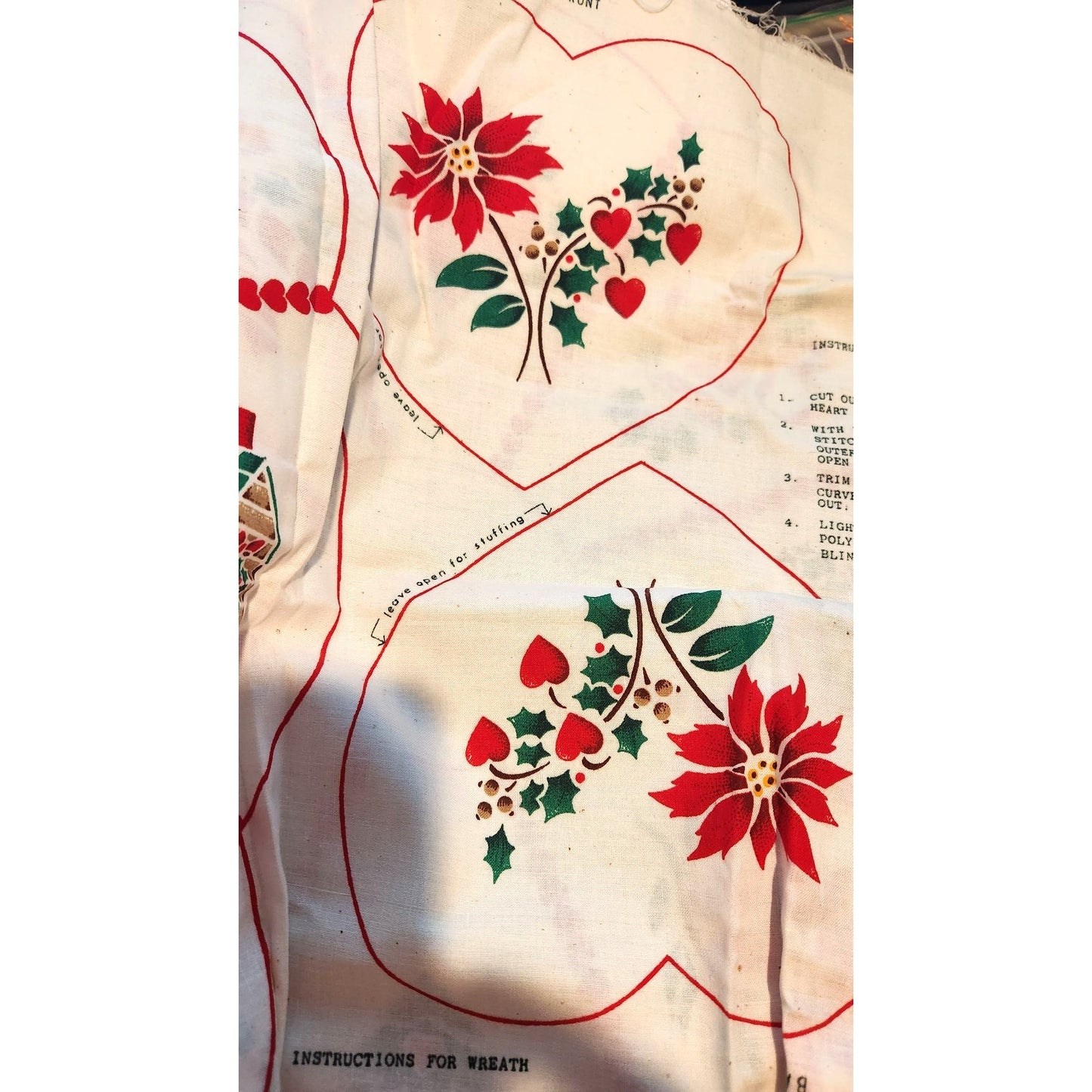 Craft Pattern Stencil Wreath Pillow Cranston Printworks 18" x 40" White Tree Bell Sheep Bird Heart Log Cabin Candy Canes Flower