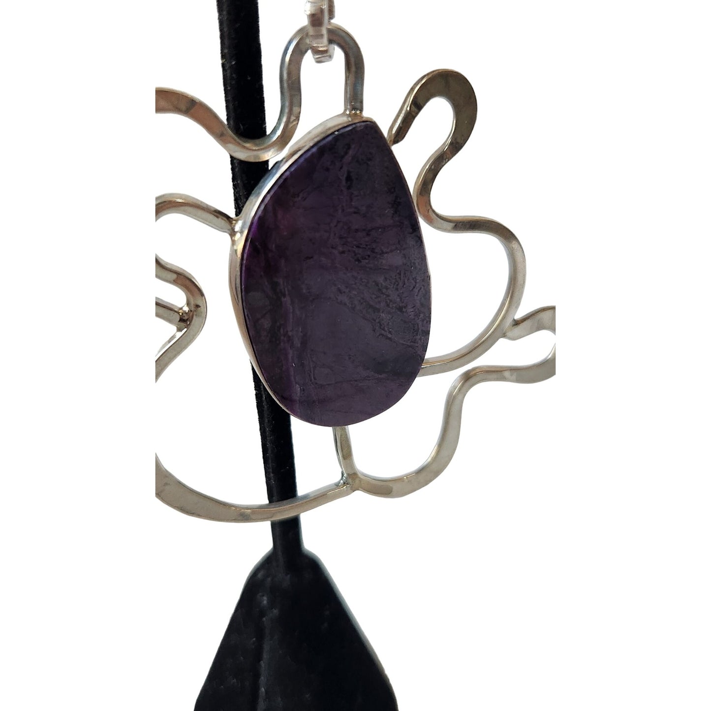 Pendant 925 Silver and Sigillate Purple 16.8 Grams Jerry Harr 32 mm x 20 mm Stone