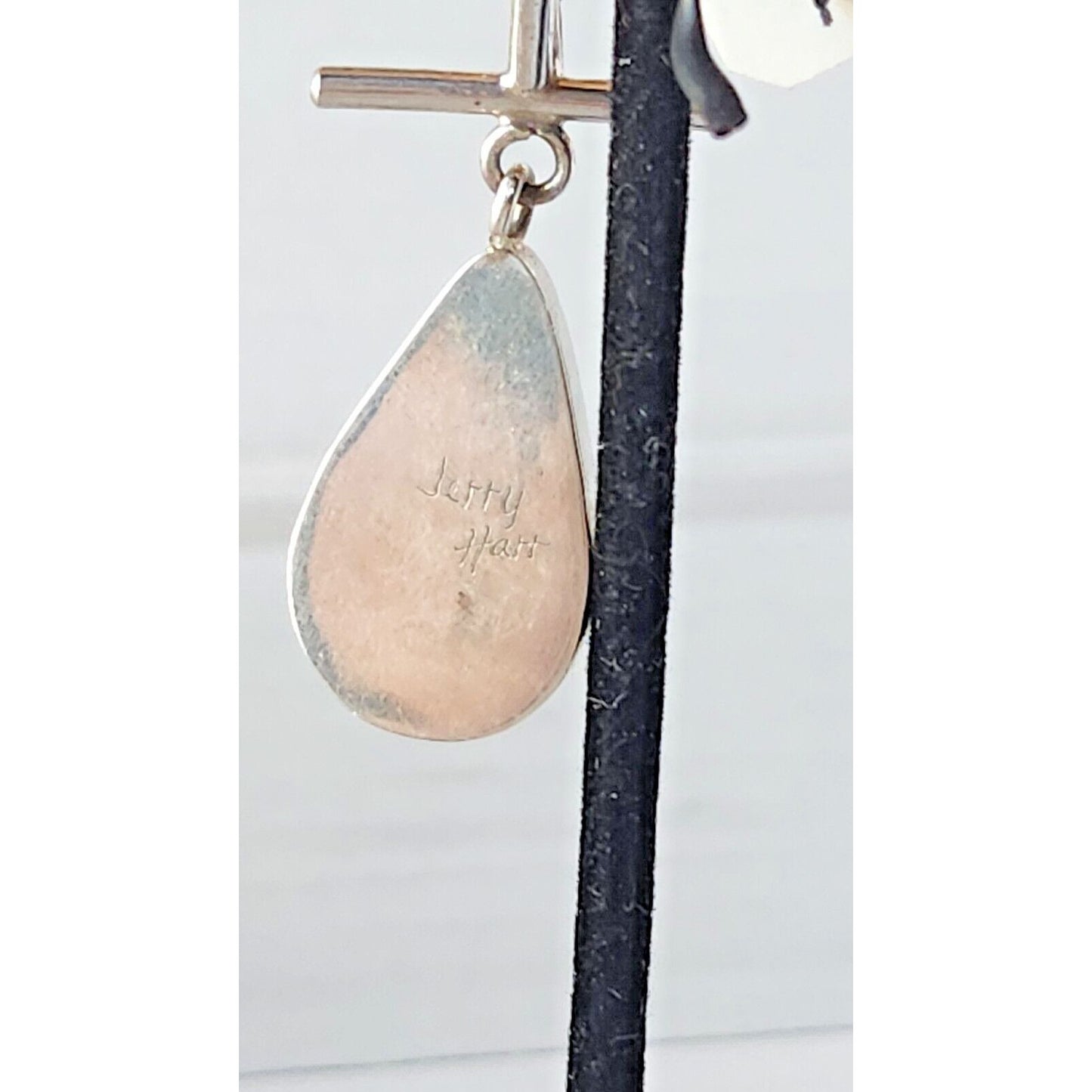 Pendant Picasso Agate 1"  Tear Drop 925 Silver Jewelry