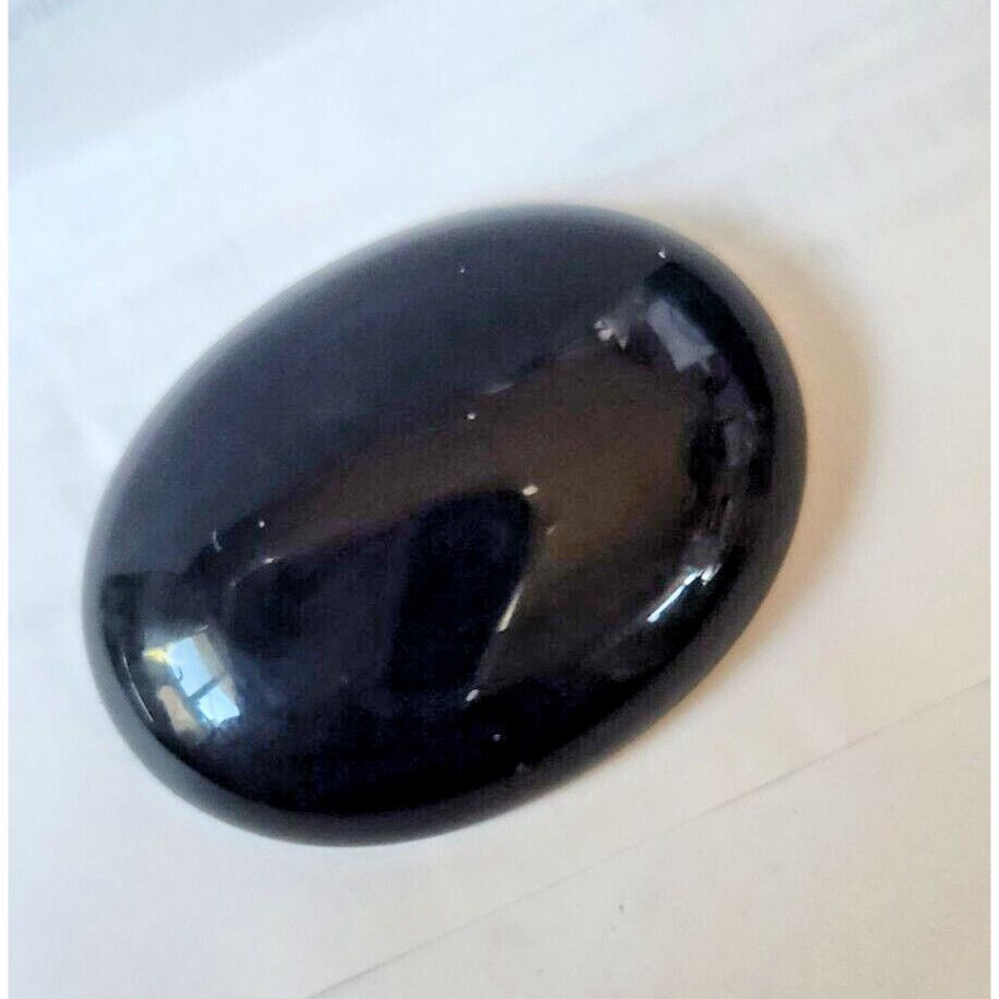 Gemstones Loose Black Onyx Cabochon 16.2 gr Pendant Size 42 mm x 30 mm