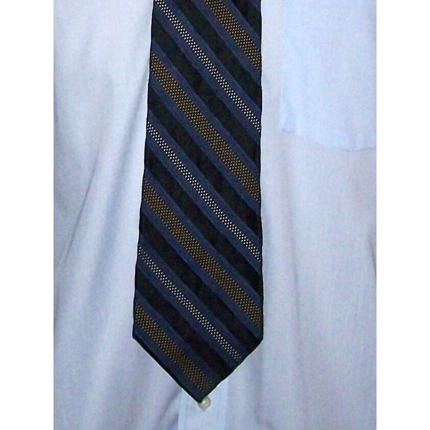 Tie Men's Polyester/Silk Neck Tie Calvin Klein Brown  Blue Stripe