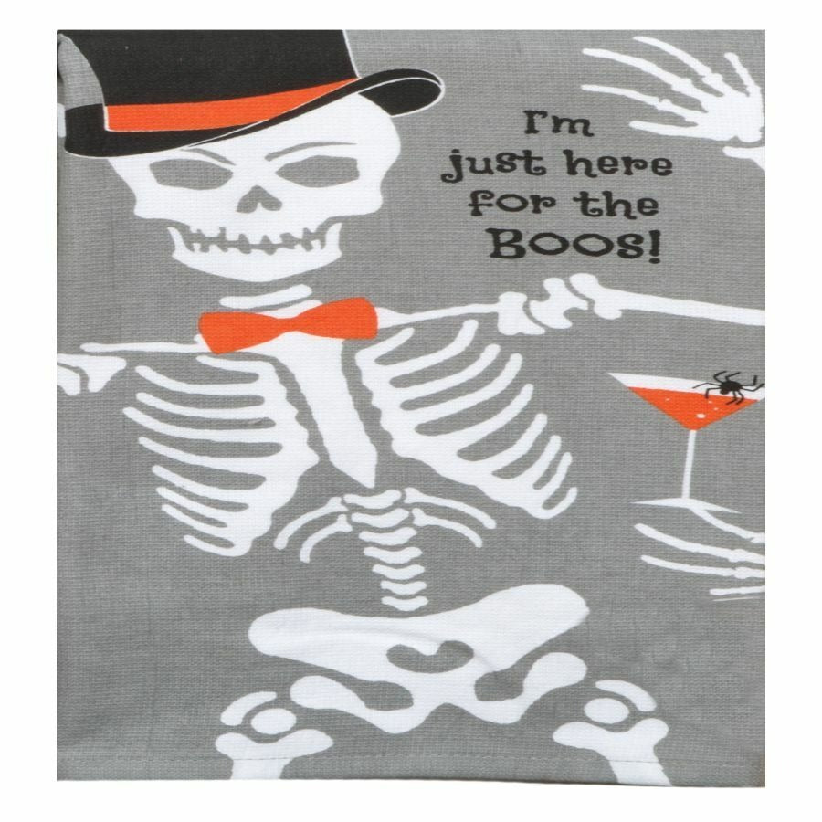 Kitchen Towel Kay Dee Designs I'm Here for the Boos Skeleton Glass Dual Purpose