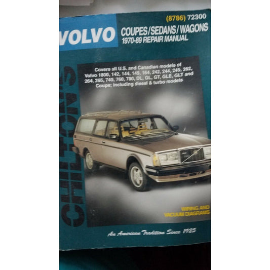 1970-89 Chilton's Volvo Coupes Sedans Wagons  Repair Manual # 8766