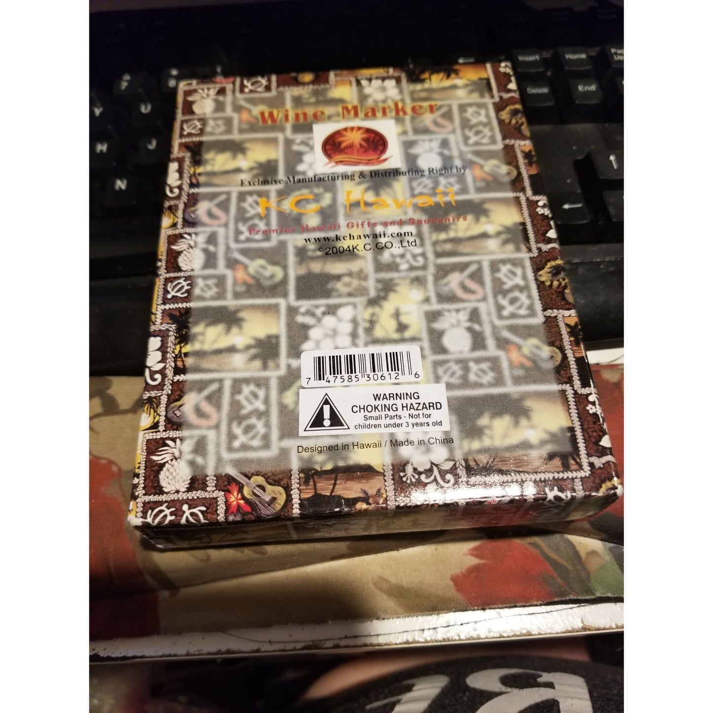 KC Hawaii Wine Markers 4 piece Flip Flop Pineapple Palm Tree Ukalea