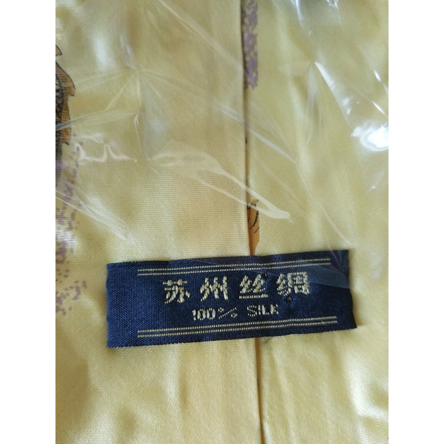 Tie Golden Dragon 54 "  X. 4"  Silk 100%