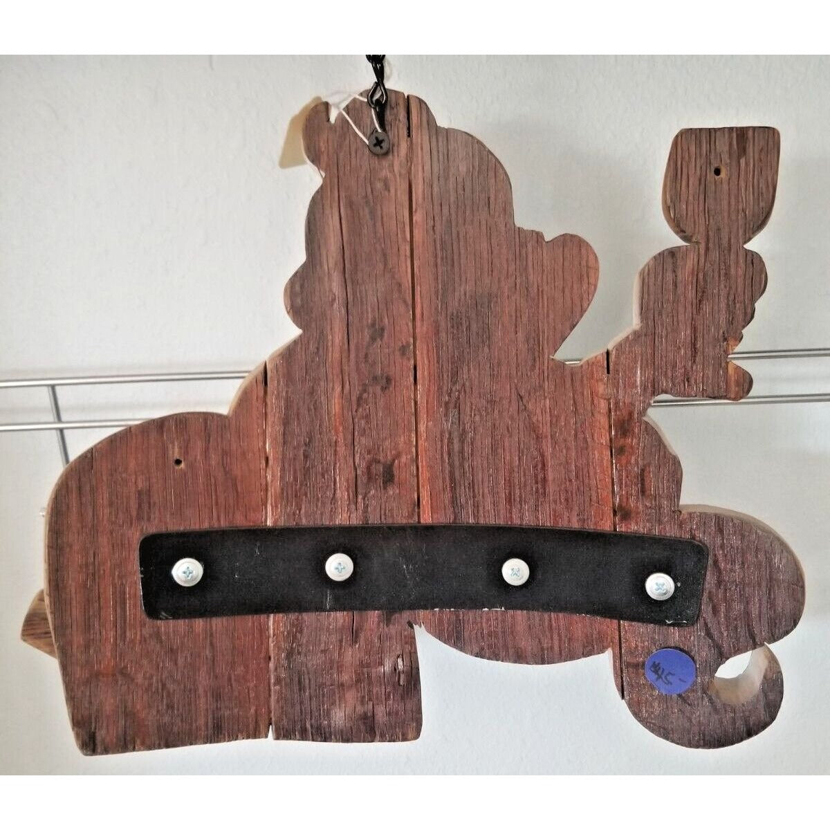 Wood Sign Halloween Ripped  Ghost Wine Drinking Pumpkin Empty Bottles Hanging