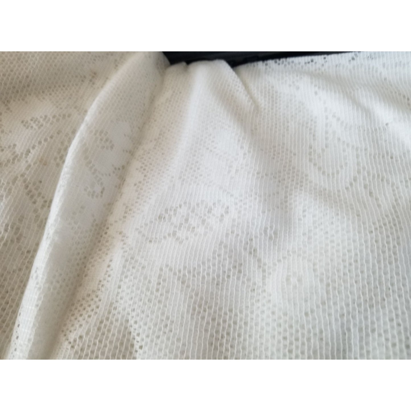 Material  White Netting Lace  Big Flowers 80" x 56"  Cotton Dress Crafting