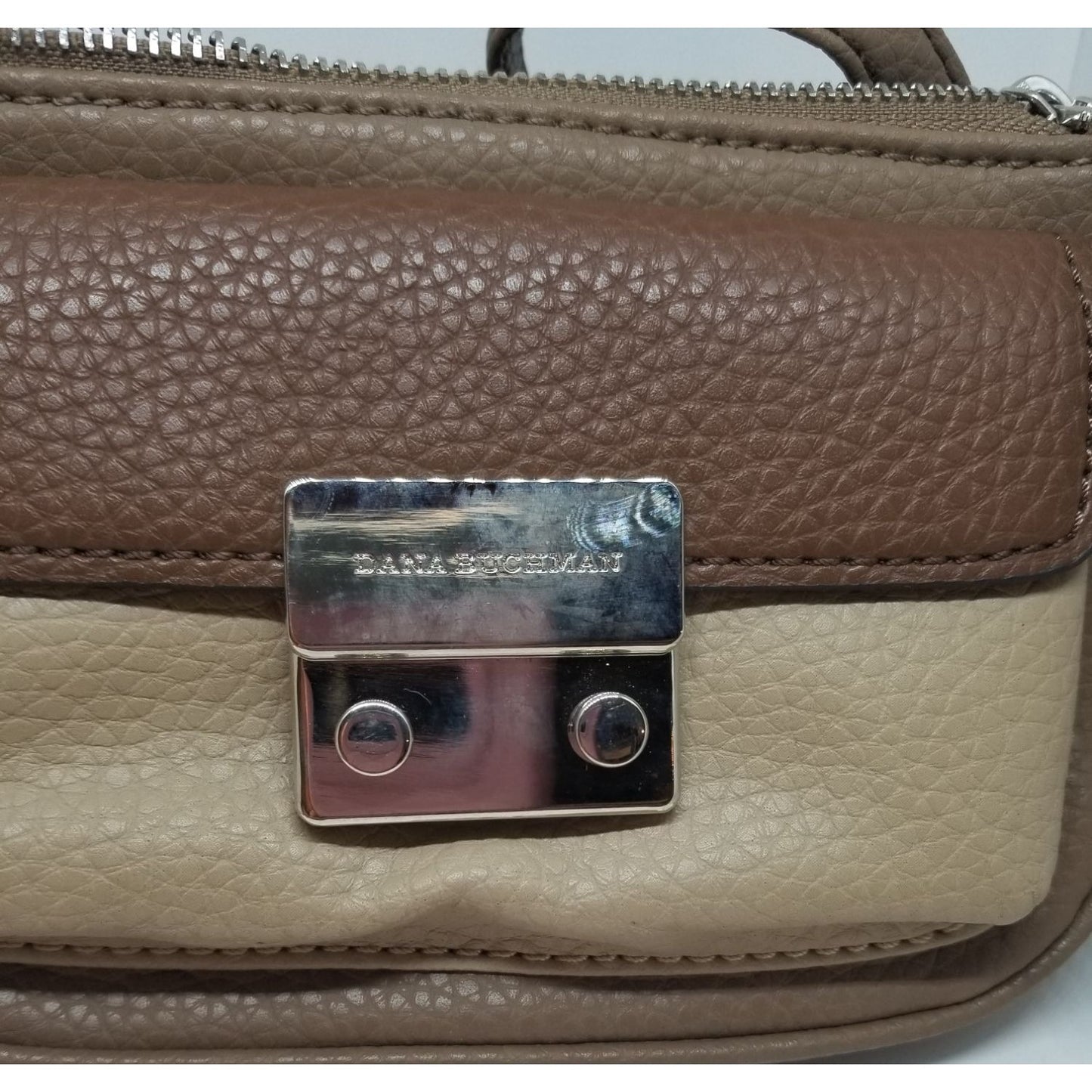 Purse Bag Dane Buchman Brown Snap Front Pocket Zip Top Zip inside Pocket 52" Strap  8" x 5" x 2"
