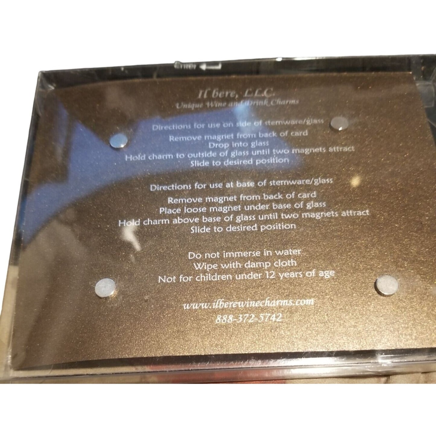 Wine Charms IL bere 4 piece Magnetic I love you Hearts  4