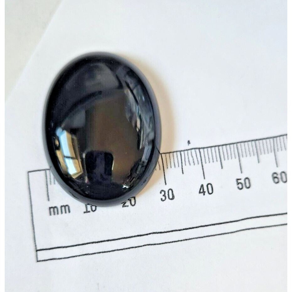 Gemstones Loose Black Onyx Cabochon 16.2 gr Pendant Size 42 mm x 30 mm