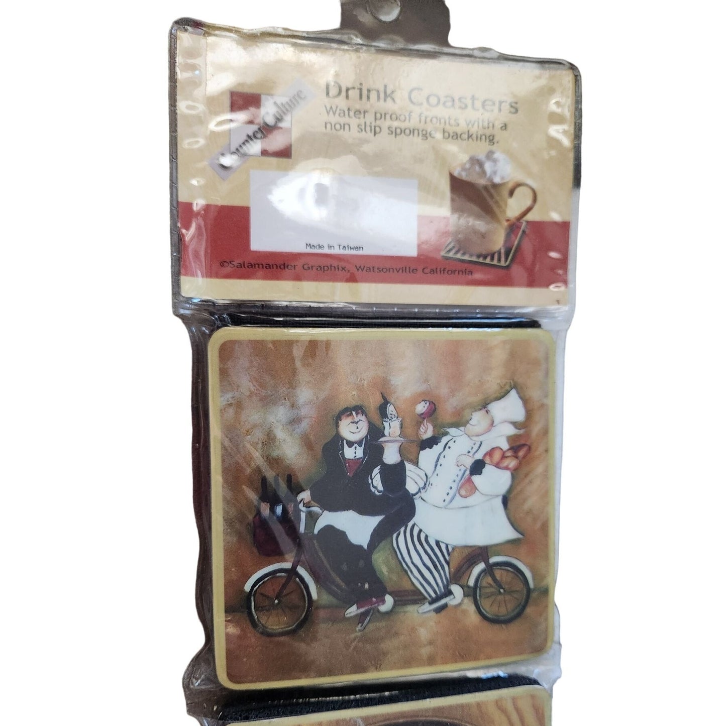 Drink Coasters Wine Design set of 4 Waterproof Non slip sponge backing Dishwasher safe Salamander Graphix