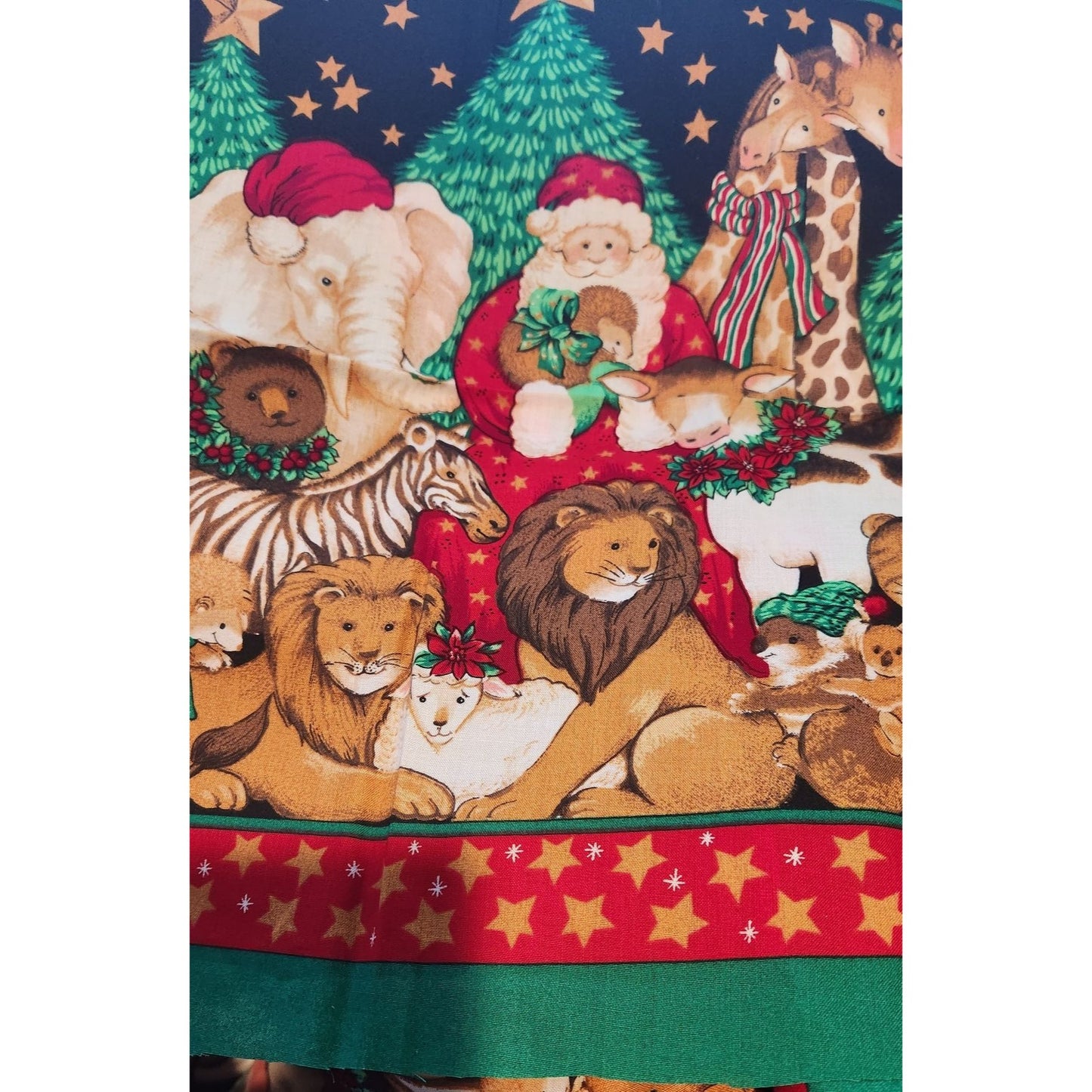 Craft Kit Holiday Napkin Panels 10 Pieces 23" x 17" Santa Tree Star Mouse Tiger Lion Elephant Zebra Lamb