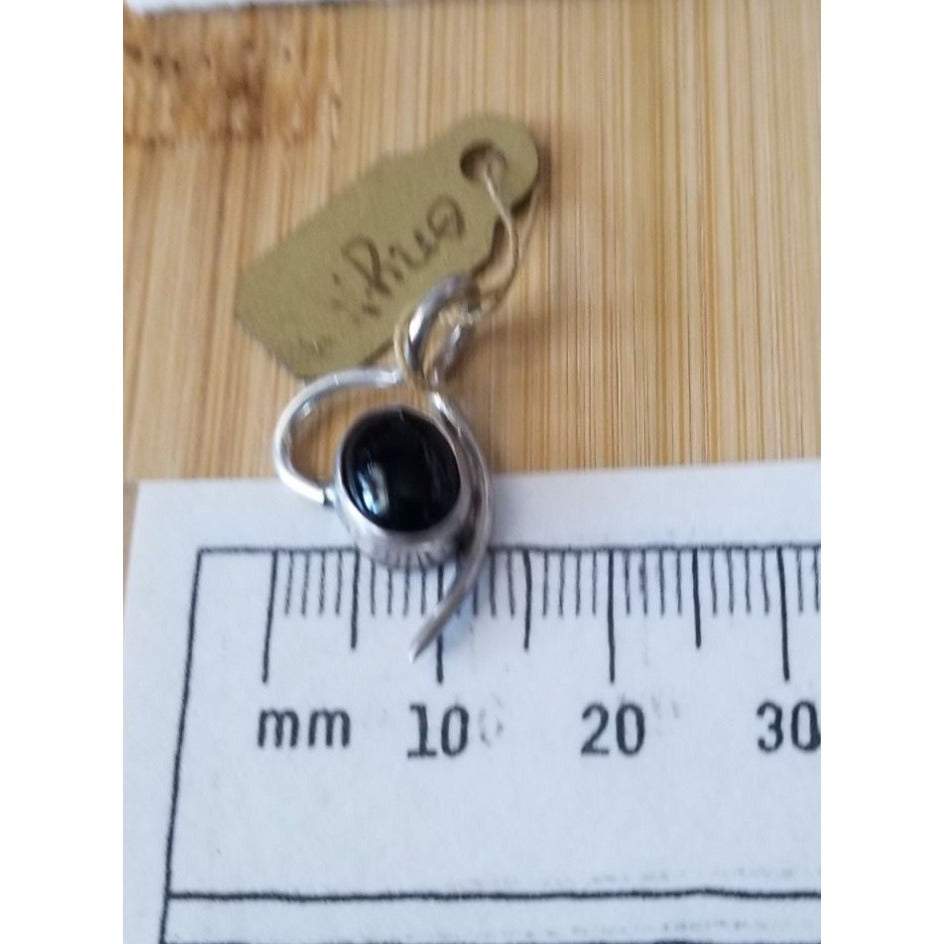Pendant Onyx Black Silver 1.6 gr 25 cm  x 15 mm  Stone 10 cm x 5 cm Jerry Fran Harr