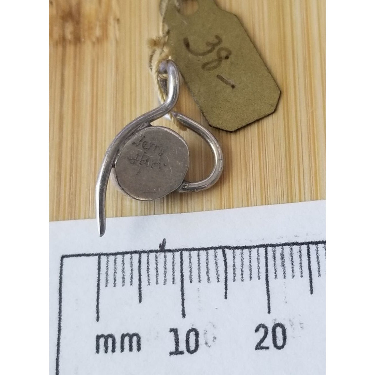Pendant Onyx Black Silver 1.6 gr 25 cm  x 15 mm  Stone 10 cm x 5 cm Jerry Fran Harr