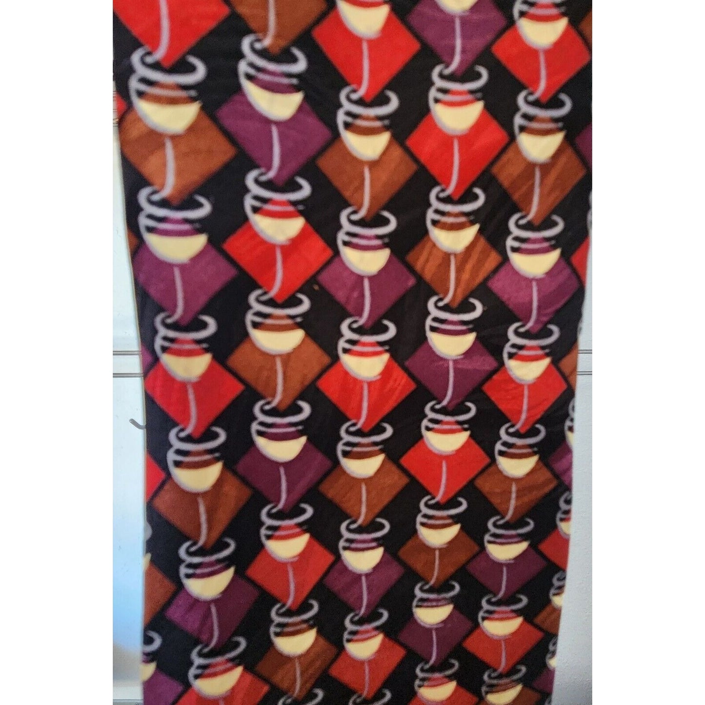 Silk Tie Brand Di Cravatte Stacked Wine Glasses Tiles 56" x 4"  100% Silk