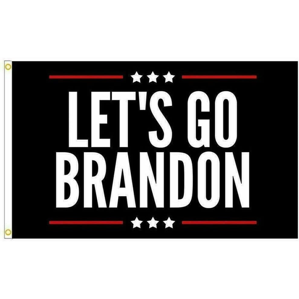 3 x 5 FT Flag Let's Go Brandon Black Joe Biden Republican Trump 2024 Garage FBJ GOP Polyester Banner