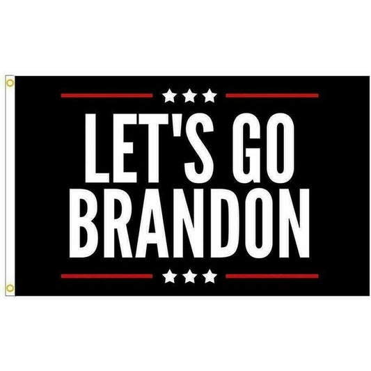 3 x 5 FT Flag Let's Go Brandon Black Joe Biden Republican Trump 2024 Garage FBJ GOP Polyester Banner