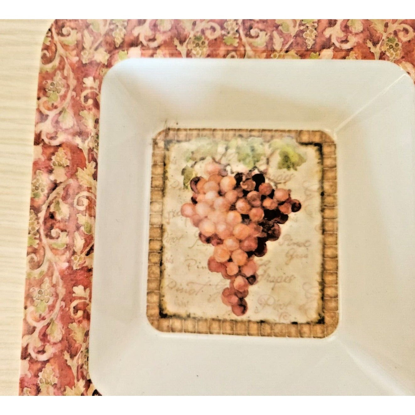 Grape Cluster Design Serving Tray 3 sections  19" x 8" x 2"