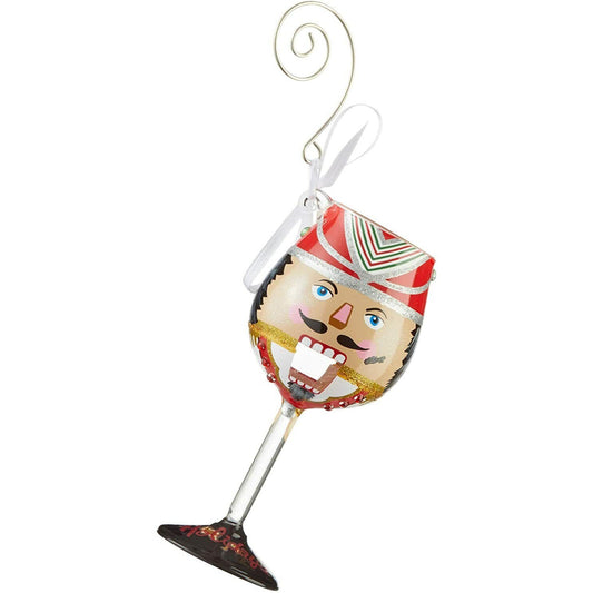 Ornament Designs by Lolita Nuts About The Holidays Miniature Wine Glass Hanging
