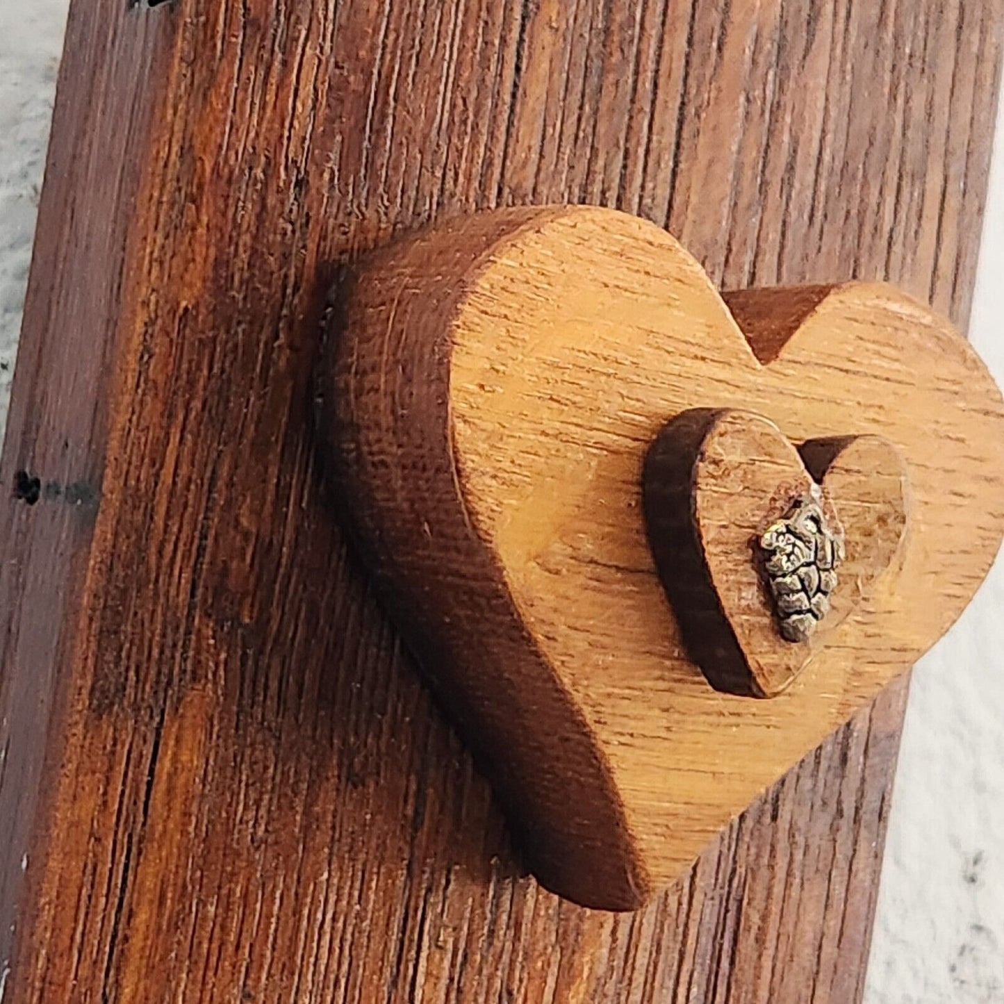 Sign Wine Barrel Heart Inside a Heart Grape Charm Wine Stave Toasted